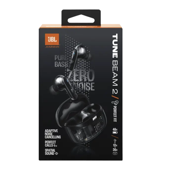 JBL Tune Beam 2 Ghost True Wireless Noise Cancelling Earbuds Black